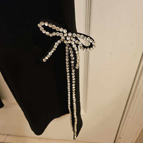 Cinq a Sept - Black Rhinestone Bow Kalli Pants - Picture 8 of 10